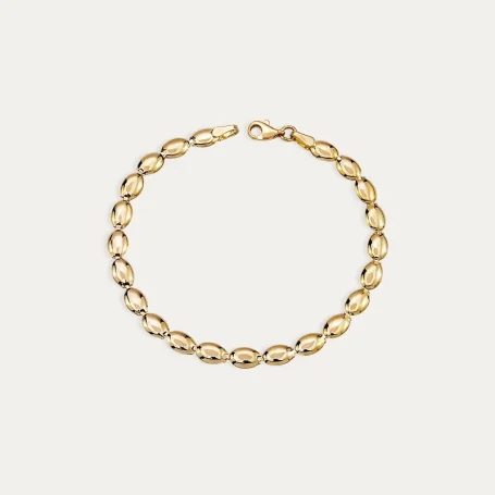Pulsera Oro 18k Eslabones Ovalados Ovoa