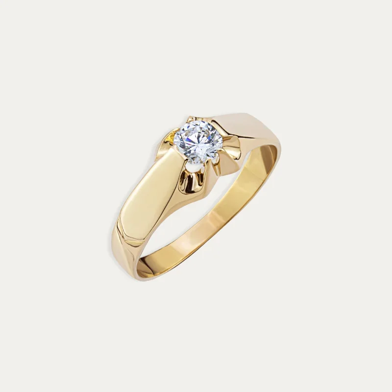 Solitario Oro 9k Brillo Circonita Garix