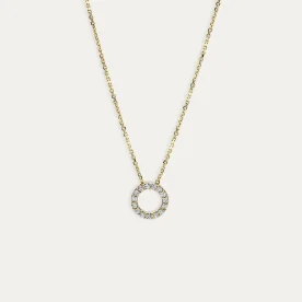 Collar Oro 9k Círculo Circonitas Cirenia