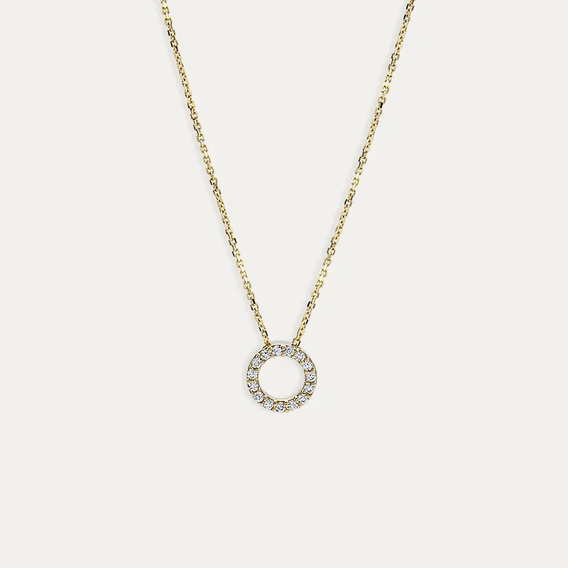 Collar Oro 9k Círculo Circonitas Cirenia