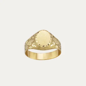 Sello Cadete Oro 18k Ovalado Matizado
