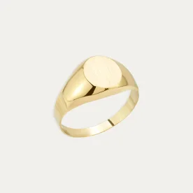 Sello Oro 18k Ovalado Liso Heritage Perfil