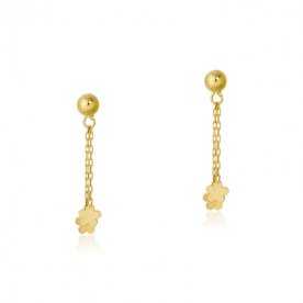 Pendientes Flores de Colgar 18K