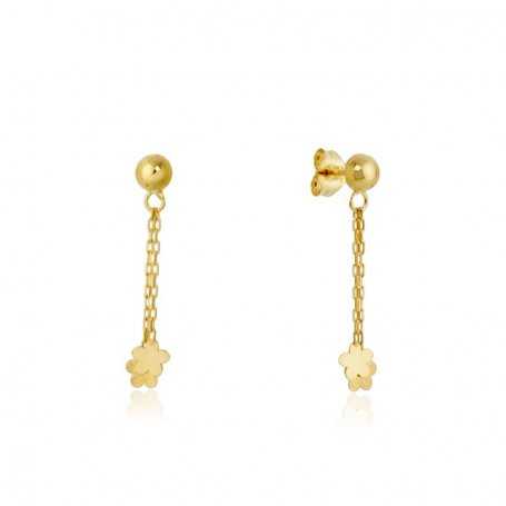Pendientes Flores de Colgar 18K