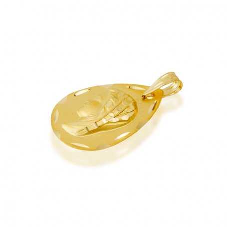 Medalla lágrima virgen niña 18K