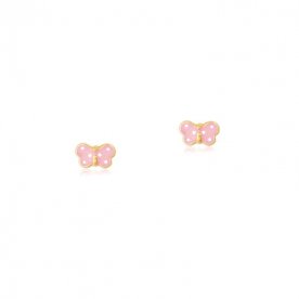 Pendientes Mariposa Rosa 9K