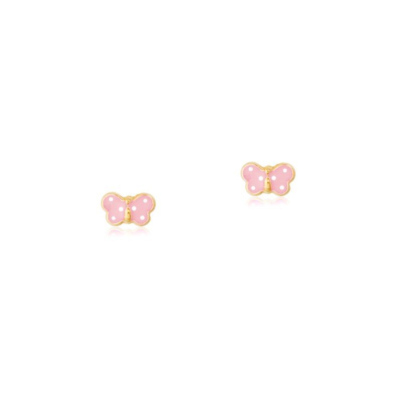 Pendientes Mariposa Rosa 9K