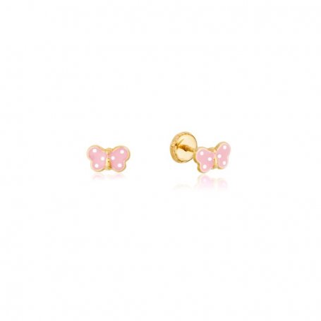 Pendientes Mariposa Rosa 9K