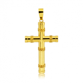 Colgante con forma de Cruz Tubular de Oro