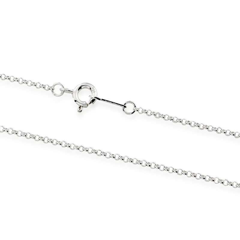Cadena Eslabón Rolo en Plata 45cm