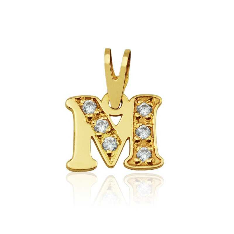 Colgante Inicial Circonitas Oro 18K