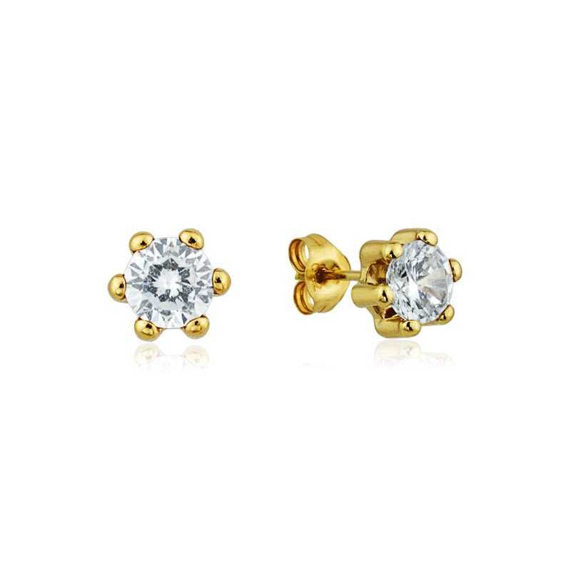 Pendientes Garra Circonita Mediano Oro 18K