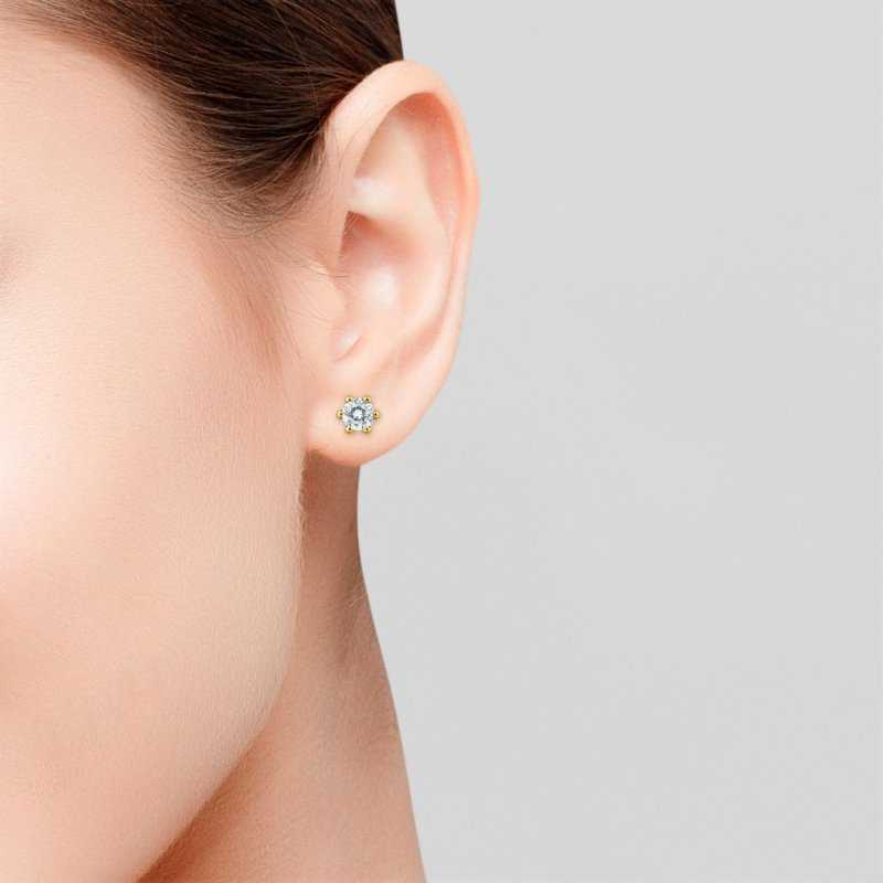 Pendientes Garra Circonita Mediano Oro 18K