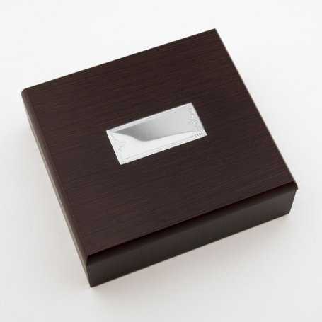 Concha Bautismal Plateada con Caja Madera