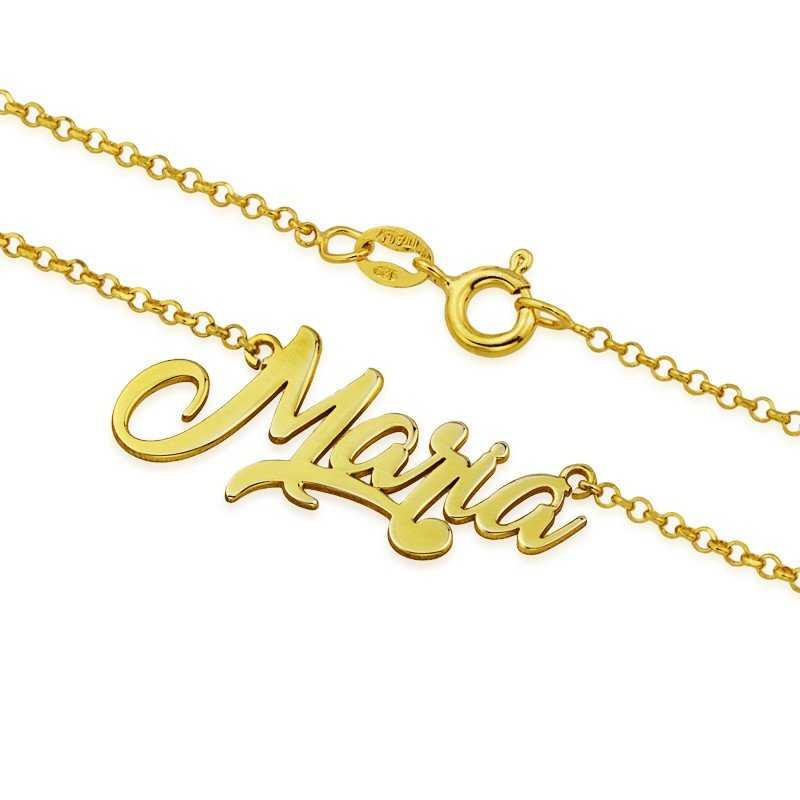 Gargantilla Nombre Estilo Inglés Personalizado Plata Dorada