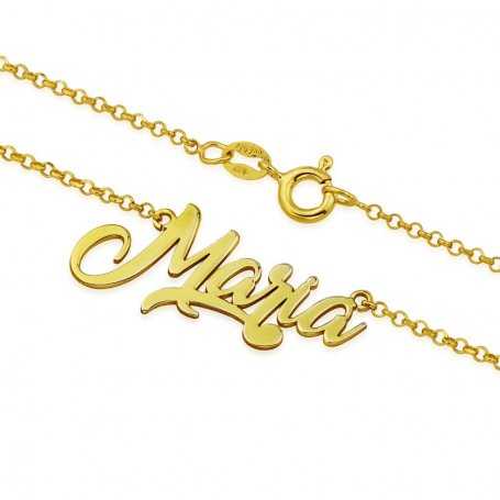 Gargantilla Nombre Estilo Inglés Personalizado Plata Dorada