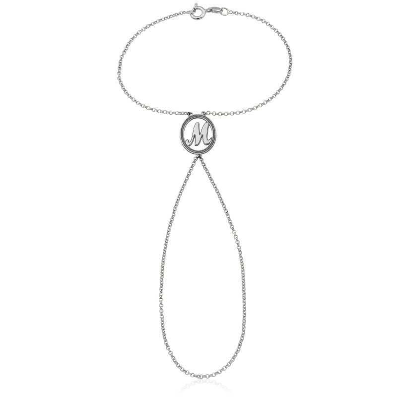 Pulsera de Dedo con Inicial Plata
