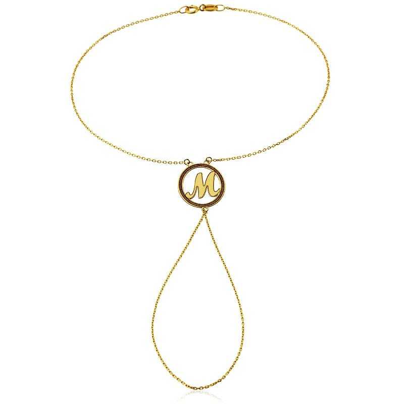 Pulsera de Dedo con Inicial Oro 18K