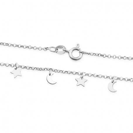 Gargantilla Motivo Estrellas y Lunas Plata