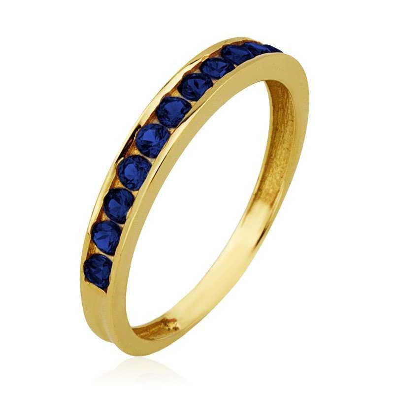 Sortija Oro 18K Anillo Oro 18K Garras con piedras de color azul|ARESSO